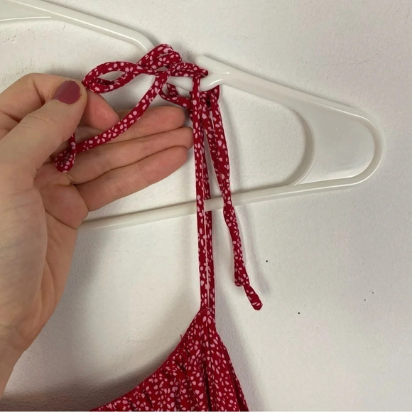 Sundae Muse Carter Dress Womens Size 2 - 4 XS Red Ruffle Mini Tie Shoulder - Picture 11 of 16